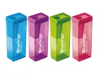 Пластиковая точилка для карандашей (контейнер) Berlingo NeonBox  1 отв  d 8 мм  уп. карт. пенал (Арт. - BBp_15008) Неон. ассорти