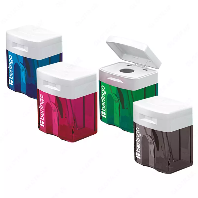 Пластиковая точилка для карандашей (контейнер) Berlingo Perfect  1 отв  d 8 мм  уп. карт. дисплей (Арт. - BBp_10039) Цв. ассорти