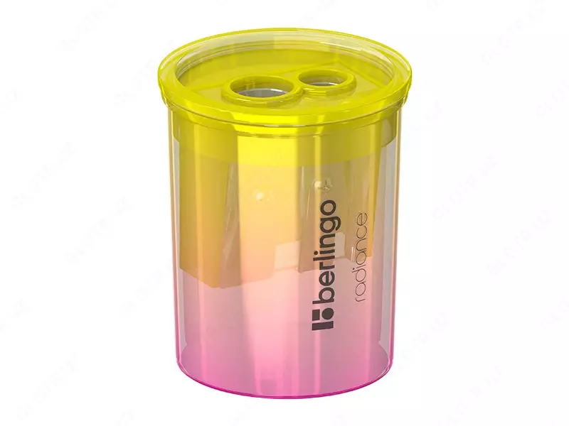  Plastik qalam otkirlagich (idish) Berlingo Radiance  2 teshik  d 8/11 mm  oram. displey (Art. - BBp_15027) Kol. gradient - 