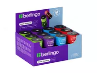   Plastik qalam otkirlashtirgich (idish) Berlingo TimeCapsule  2 teshik  d 8/11 mm  oram. kart. displey (Art. - BBp_15007) Kol. turli xil