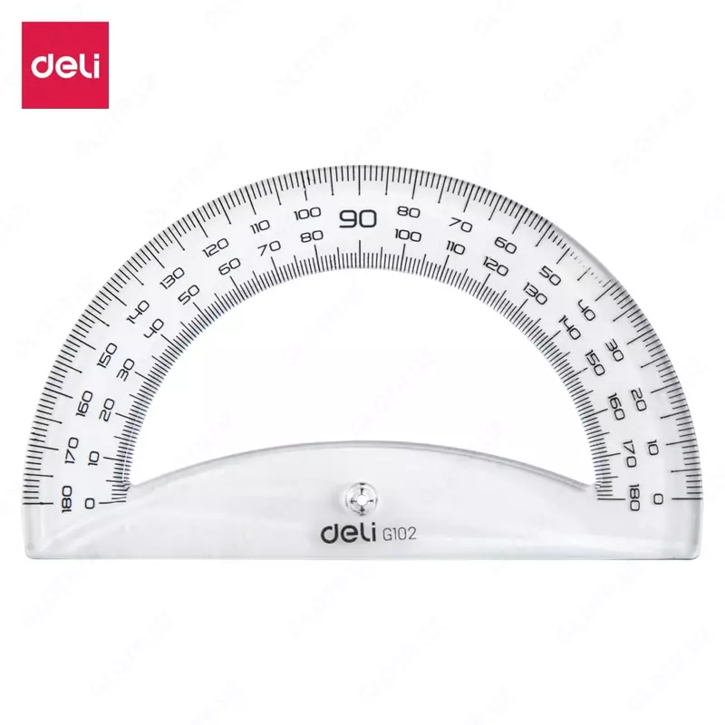 Protractor Deli Pioneer  12 sm  180° plastmassa (Art. - 10212EG) Shaffof