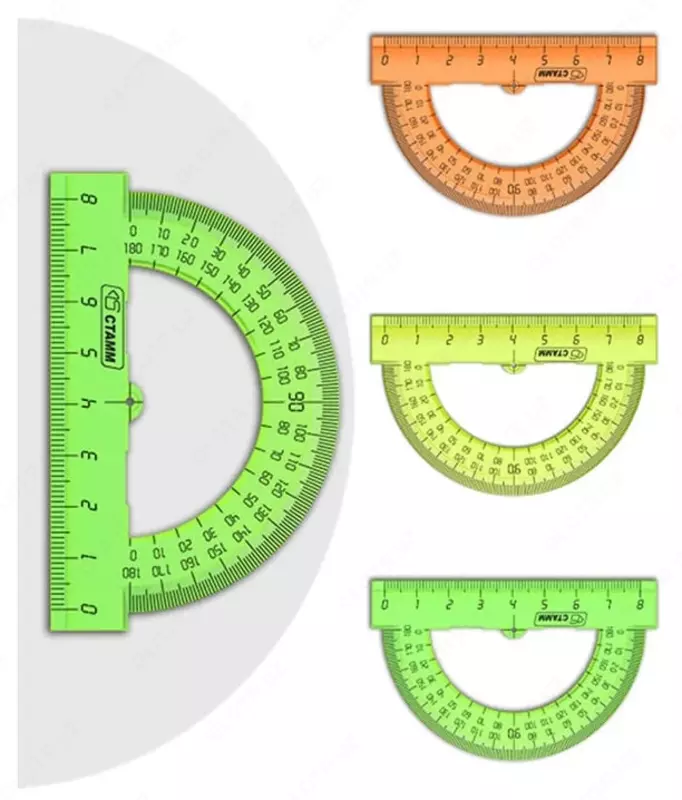  Otkazgich STAMM Neon  8 sm  180° plastik  shaffof (Art. - TP01) Neon. turli xil - 