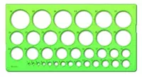 Пластиковый трафарет окружностей Стамм  1-36 мм  гибкий  36 элем. (Арт. - ТТ21) Зеленый