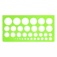  Пластиковый трафарет окружностей Стамм  1-36 мм  гибкий  36 элем. (Арт. - ТТ21) Зеленый - 