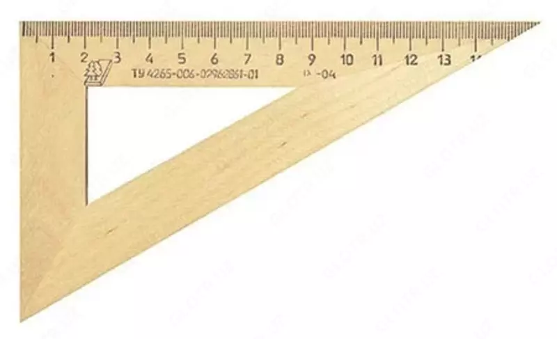 Линейка-треугольник Можга  дерево.  16 см  30°  уп. ПЭ (Арт. - С139) Коричневая