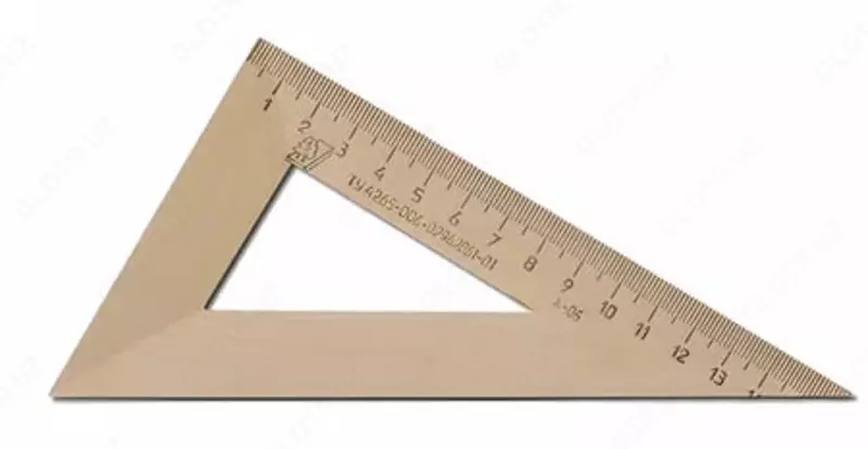  Линейка-треугольник Можга  дерево.  16 см  30°  уп. ПЭ (Арт. - С139) Коричневая - 