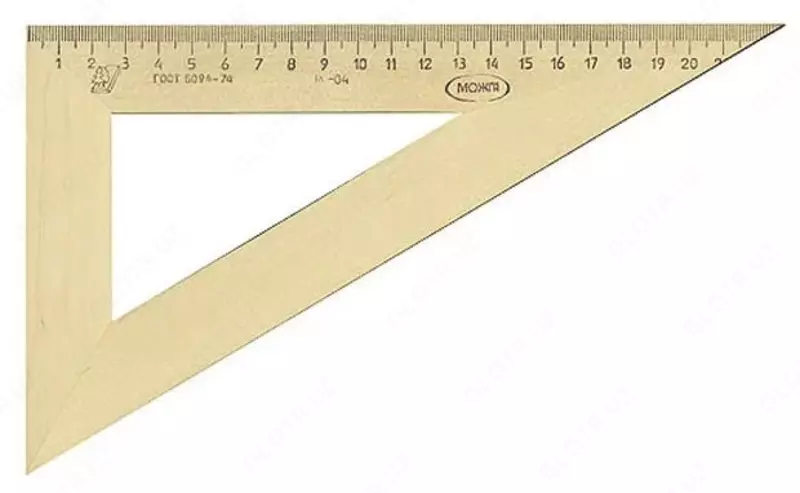 Линейка-треугольник Можга  дерево.  23 см  30°  уп. ПЭ (Арт. - С137) Коричневая