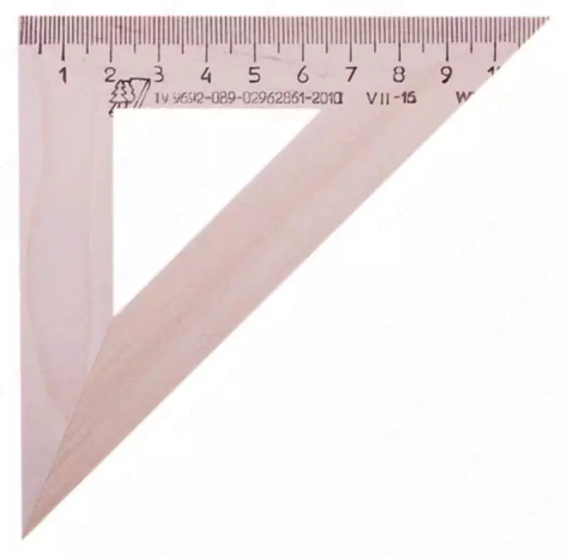 Линейка-треугольник Можга  дерево.  11 см  45°  уп. ПЭ (Арт. - С138) Коричневая