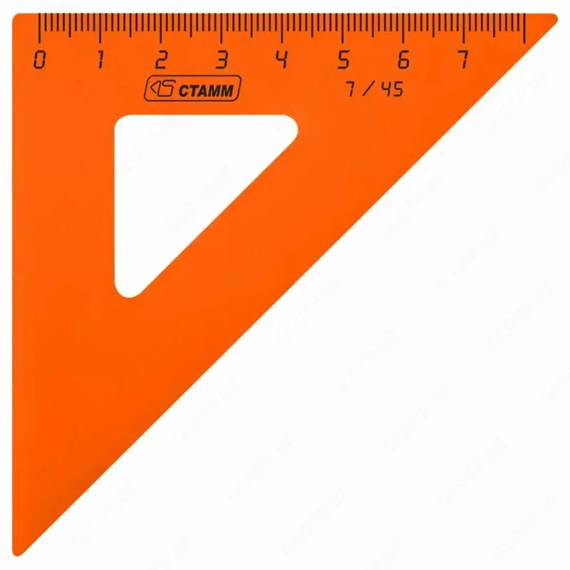  Линейка-треугольник Стамм Neon  7 см  45°  уп. ПЭ (Арт. - ТК22) Неон. ассорти - 