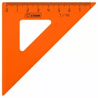  Линейка-треугольник Стамм Neon  7 см  45°  уп. ПЭ (Арт. - ТК22) Неон. ассорти - 
