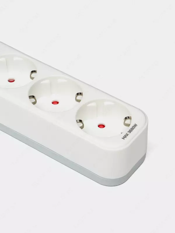   Uzatuvchi shnur (kalit) Deli ET432  3 rozetka  3 m  16A  3680 Vt (Art. - 432-ET) Oq