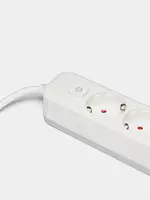  Uzatuvchi shnur (kalit) Deli ET432  3 rozetka  3 m  16A  3680 Vt (Art. - 432-ET) Oq Chakana savdo