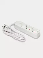  Uzatuvchi shnur (kalit) Deli ET433  3 rozetka  5 m  16A  3680 Vt (Art. - 433-ET) Oq - 