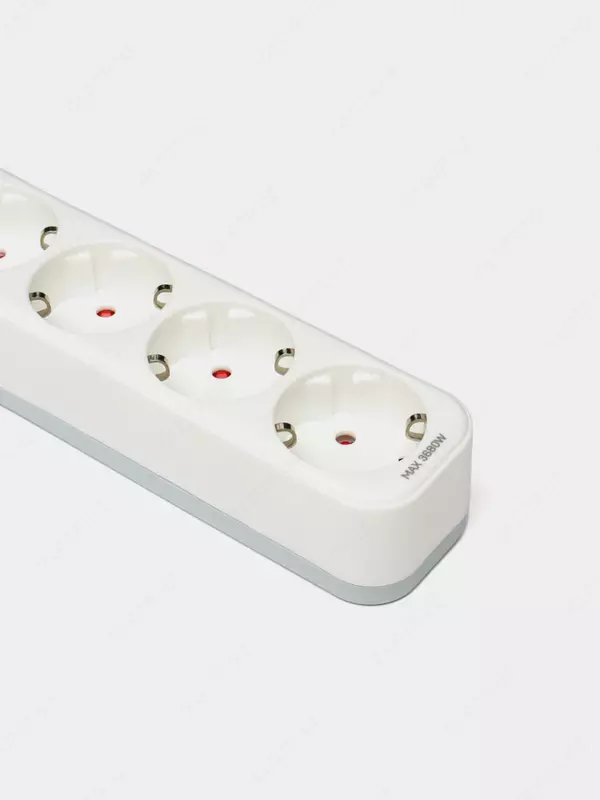  Сетевой фильтр-удлинитель (выключатель) Deli ET434  4 розетки  1.8 м  16А  3680 Вт (Арт. - 434-ET) Белый Только в розницу