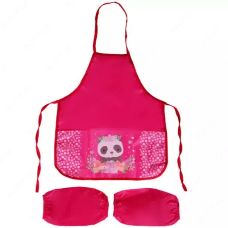Фартук с нарукавниками ArtSpace Panda  ткань  3 карм.  53.5 х 44.5 см  уп. ПЭ (Арт.- ФМ_280826) Малиновый