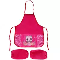 Фартук с нарукавниками ArtSpace Panda  ткань  3 карм.  53.5 х 44.5 см  уп. ПЭ (Арт.- ФМ_280826) Малиновый