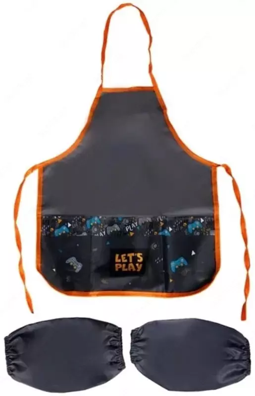Фартук с нарукавниками ArtSpace Play  ткань  3 карм.  53.5 х 44.5 см  уп. ПЭ (Арт.- ФМ_280827) Темно/серый