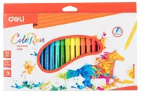   Набор фломастеров Deli ColoRun  наконечн. 2 мм  24 шт.  карт. уп. (Арт. - 10020-EC) Цветное ассорти
