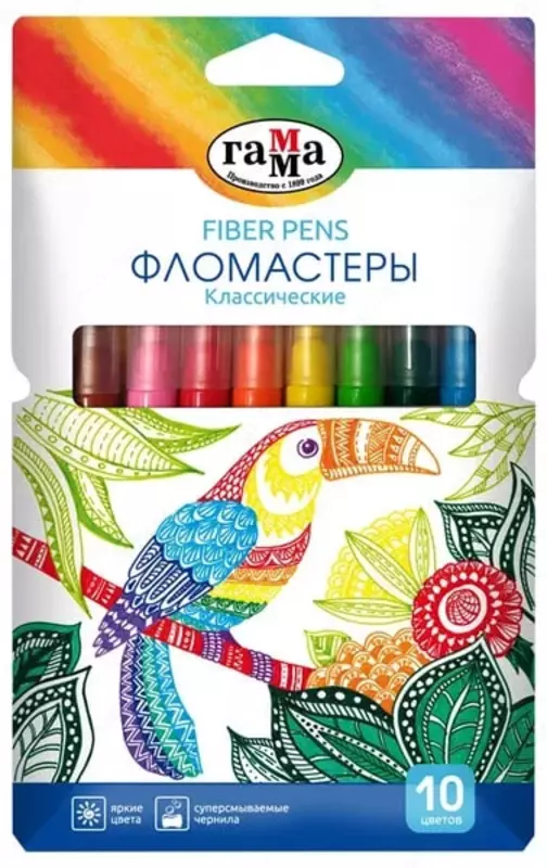 Markerlar toplami (yuvilishi mumkin) Gamma Classic  maslahatlar. 2 8 mm  10 dona  oram. kart. (Art. - 180319_10) Italiya/Rossiya