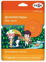 Набор фломастеров (смываемые) Гамма Оранжевое солнце  наконечн. 6 мм  12 шт.  уп. карт. (Арт. - 8042005) Россия