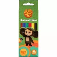 Набор фломастеров (смываемые) Мульти-Пульти Чебурашка  наконечн. 2.0 мм  6 шт.  уп. карт. (Арт. - ФЛЧБ_53014) Цв. ассорти