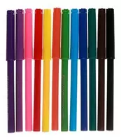   Набор фломастеров (смываемые) Deli ColoRun  наконечн. 2 мм  12 шт.  ПВХ. уп. (Арт. - 10003-EC) Цв. ассорти