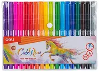 Набор фломастеров (смываемые) Deli ColoRun  наконечн. 2 мм  18 шт.  ПВХ. уп. (Арт. - 10013-EC) Цв. ассорти