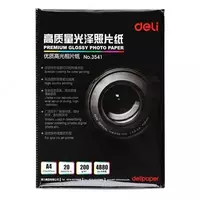 Inkjet printer uchun fotoqogoz Deli  porloq  A4  200 g/m2  20 l.  oram. PVX (m. - 3541-1)