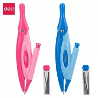 Металло/пластиковый циркуль (грифели) Deli Pioneer  28 см  мех. карандаш   уп. блистер (Арт. - 20002-EG) Ассортимент