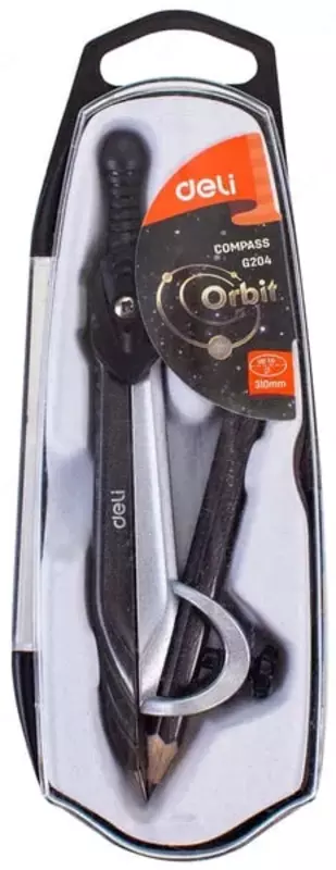   Металло/пластиковый циркуль Deli Orbit  31 см  карандаш   уп. блистер (Арт. - 20402-EG) Ассортимент