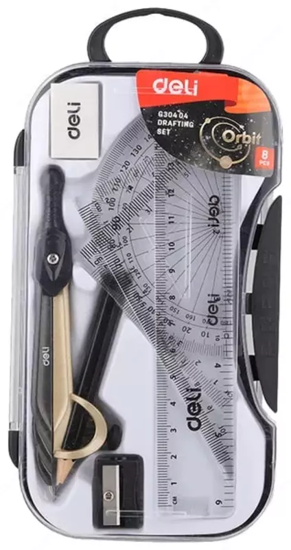   Металло/пластиковый циркуль Deli Orbit  31 см  карандаш (Арт. - 30404-EG) Комплект