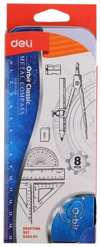   Металло/пластиковый циркуль Deli Orbit Classic  31 см  карандаш (Арт. - 30505-EG) Комплект