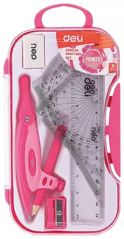 Metall/plastmassa kompas Deli Pioneer  28 sm  qalam  paket. qalam qutisi (Art. - 30204-EG) toplam