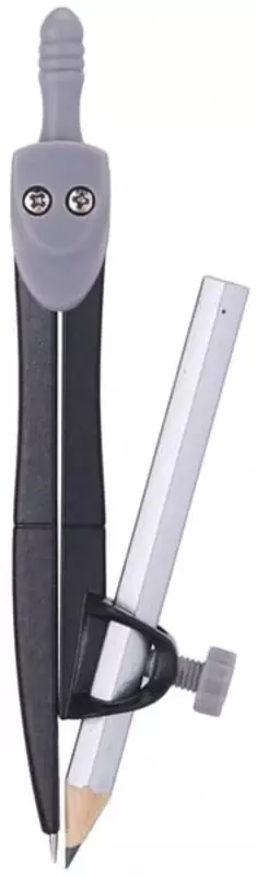   Metall/plastmassa kompas Deli 30 sm  qalam  oram. blister (Art. - 20804-EG) Qora/kulrang