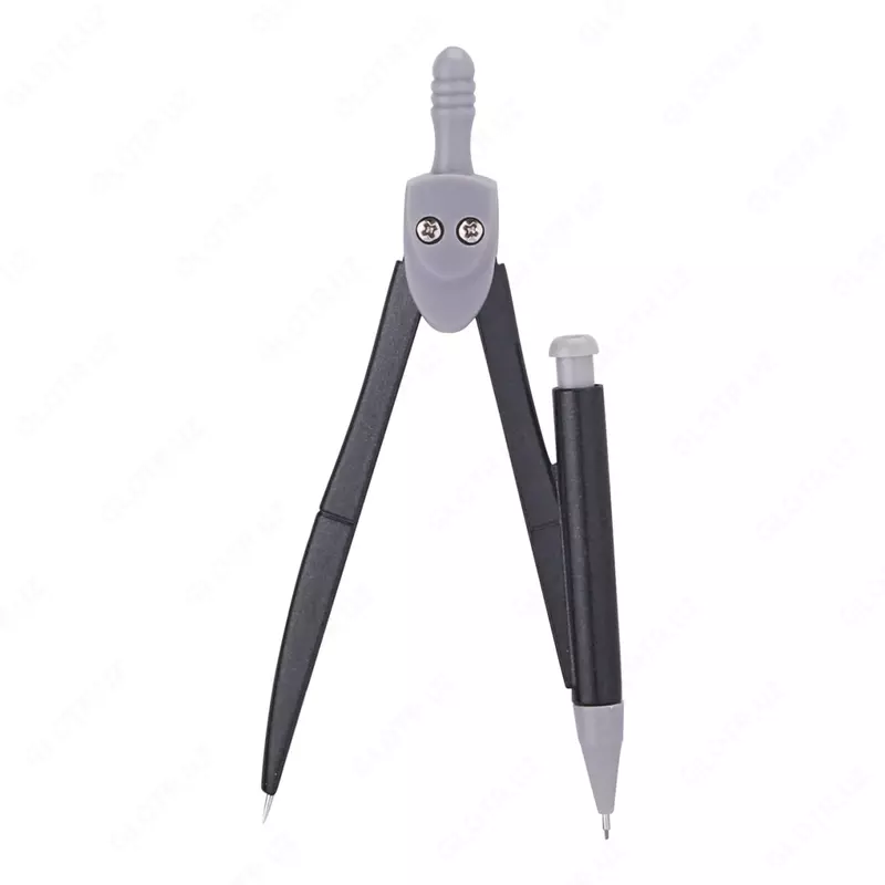  Металло/пластиковый циркуль (грифели) Deli 30 см  мех. карандаш   уп. блистер (Арт. - 20904-EG) Черный/серый - 