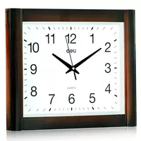  Кварцевые настенные часы (прямоугольные) Deli 40 x 35 см (Арт. - 9008) Коричневые - 