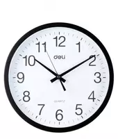 Kvars devor soati (dumaloq) Deli D 30 sm (Art. - 9005-bk) Qora