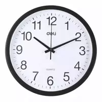 Kvars devor soati (dumaloq) Deli D 37 sm (Art. - 9006-bk) Qora