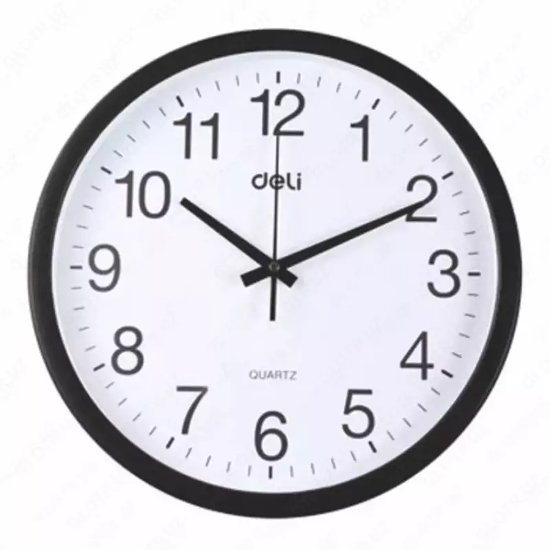 Kvars devor soati (dumaloq) Deli D 37 sm (Art. - 9006-bk) Qora