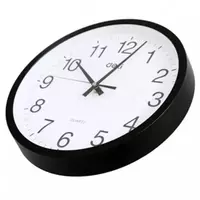  Kvars devor soati (dumaloq) Deli D 37 sm (Art. - 9006-bk) Qora - 