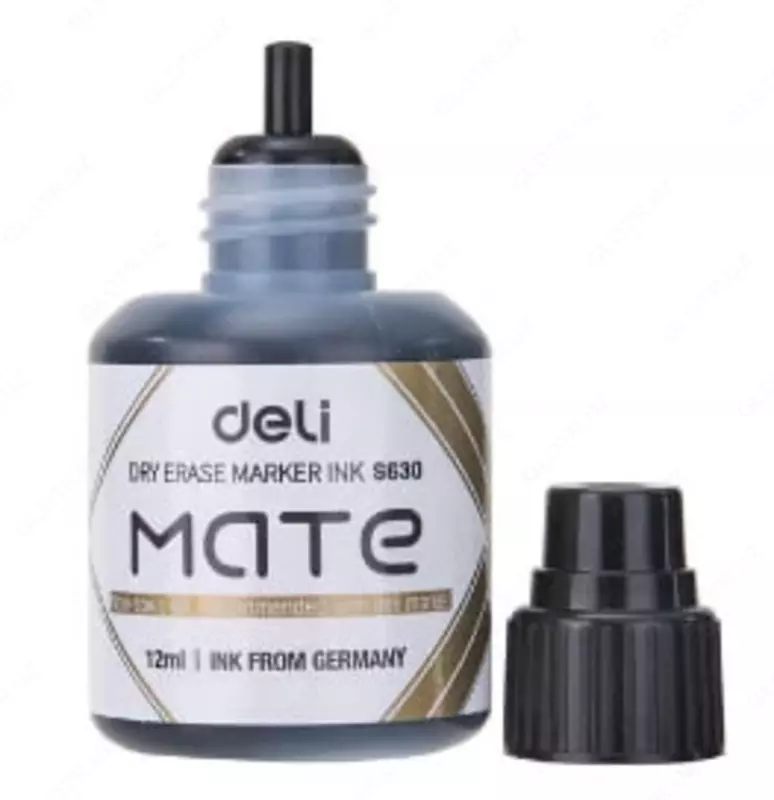 Doimiy markerlar uchun siyoh Deli Mate WB 004  12 ml. (Art. - 630-ESBK) Qora