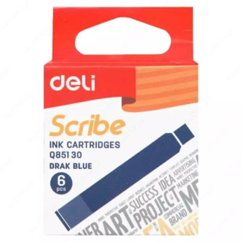 Чернила-картридж для перьевой ручки Deli Scribe  6 шт. (Арт. - 85130-EQ) Синие