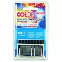   Мини ручной датер Colop S120/WD D19  12 бухг. терминов  38 мм  уп. блистер (Арт. - 104965) Синий