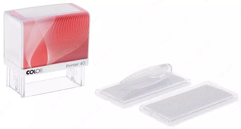 Shaxsiylashtirilgan shtamp Colop Printer 40N/2 toplam 19A+B  59x23 mm  6 bet  blister (m. - 145397) Qizil