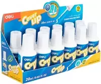  Корректирующая жидкость с кисточкой Deli Сover UP  20 мл.  уп. карт. дисплей (Арт. - 39291) Только в розницу