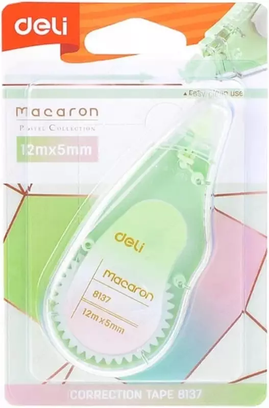   Корректирующая лента Deli Macaron  5 мм х 12 м  уп. блистер (Арт. - 8137) Ассортимент