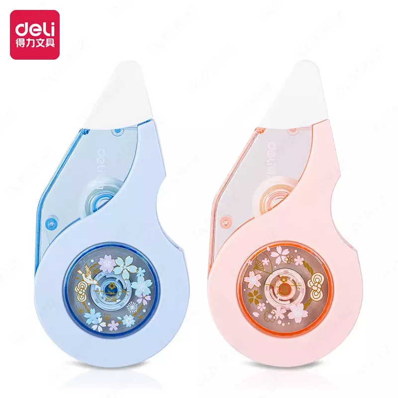 Корректирующая лента Deli 5 мм х 12 м  уп. блистер (Арт. - 71546) Цв. ассорти