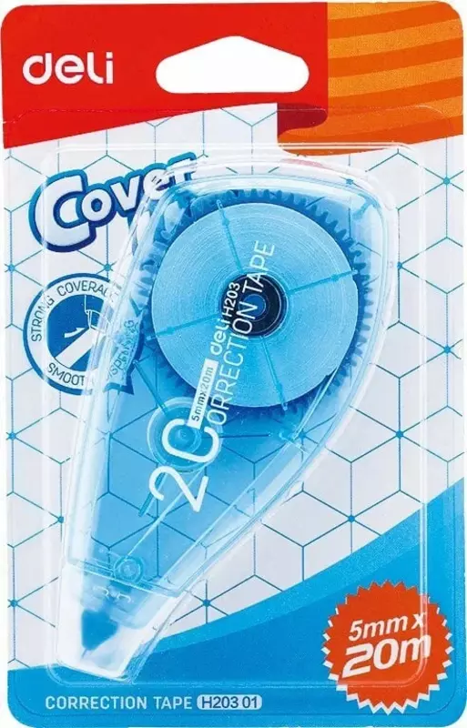   Корректирующая лента Deli Cover UP  5 мм х 20 м  уп. блистер (Арт. - 20301-EH) Цв. ассорти