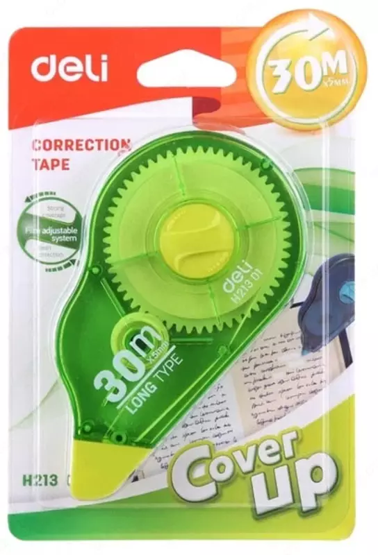  Tuzatish lentasi Deli Cover UP  5 mm x 30 m  paket. blister (modda - 21301-EH) Pol. turli xil - 