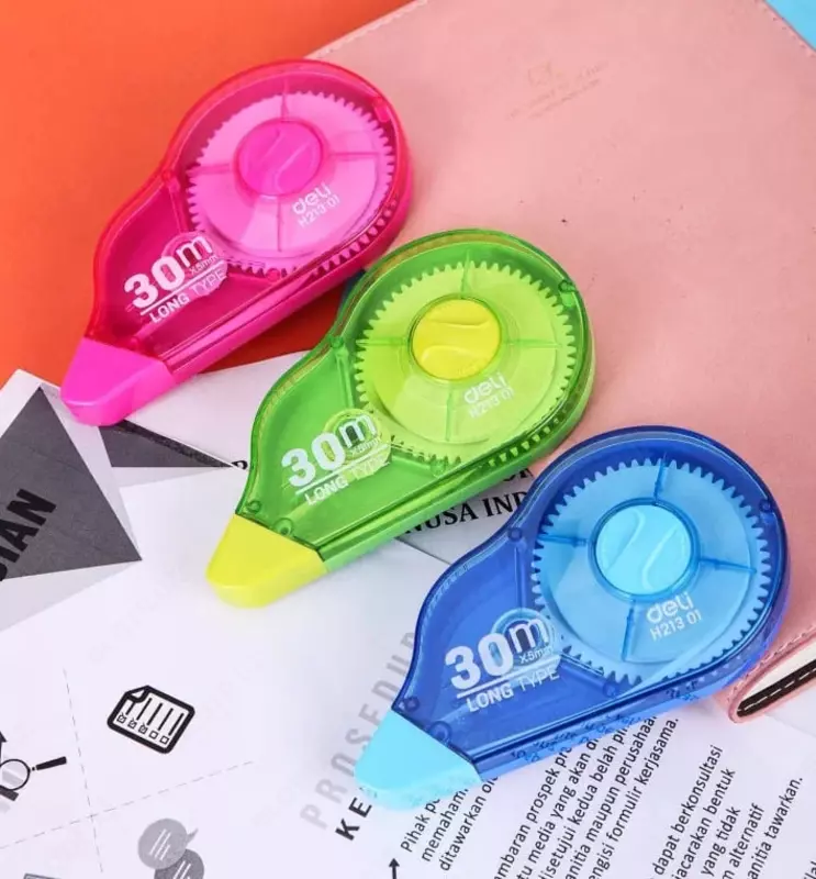   Tuzatish lentasi Deli Cover UP  5 mm x 30 m  paket. blister (modda - 21301-EH) Pol. turli xil